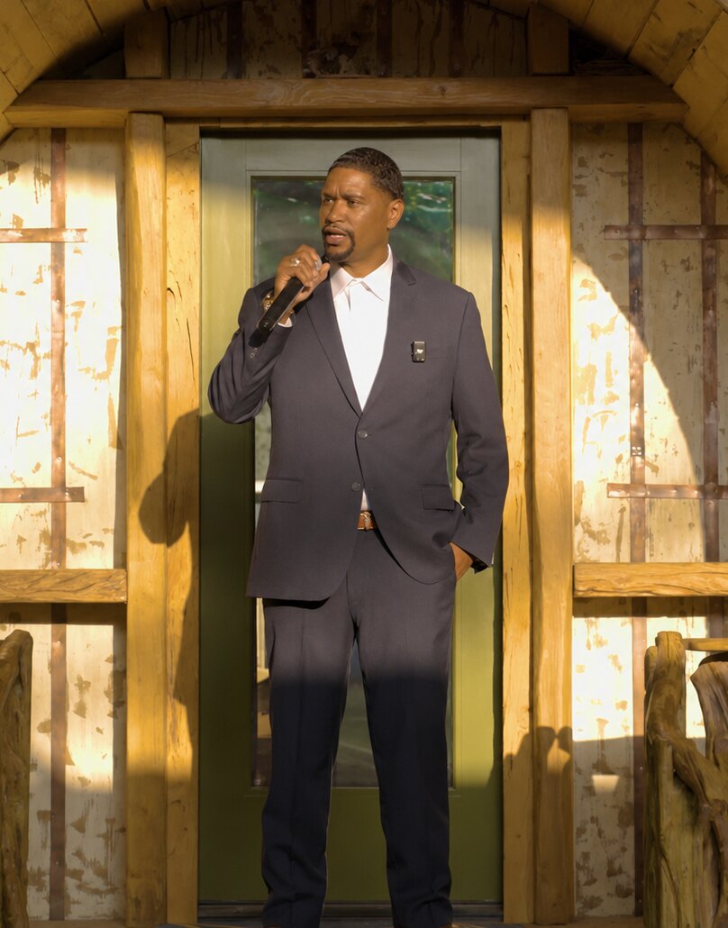 Steven Brown speaking at a community event